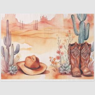 Western BoHo Watercolor Decoupage Tissue Paper