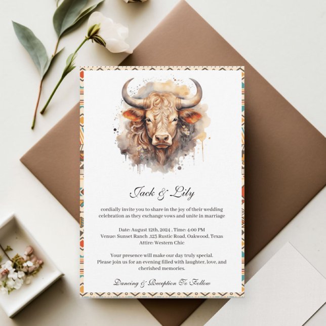 Western Boho Wedding Invitation (Creator Uploaded)