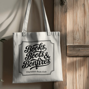 Western Books Boots & Bonfires Book Club Tote Bag