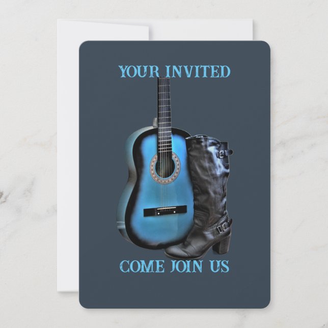 Western Boot Guitar Invitation (Front)