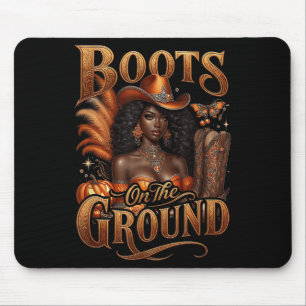 Western Boot Halloween Cowgirl Boots On The Ground Mouse Pad