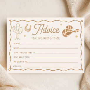 Western Boots and Bubbly Bridal Shower Advice Card