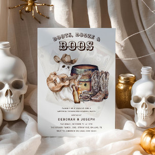 Western Boots, Booze & Boos Halloween Party Invitation