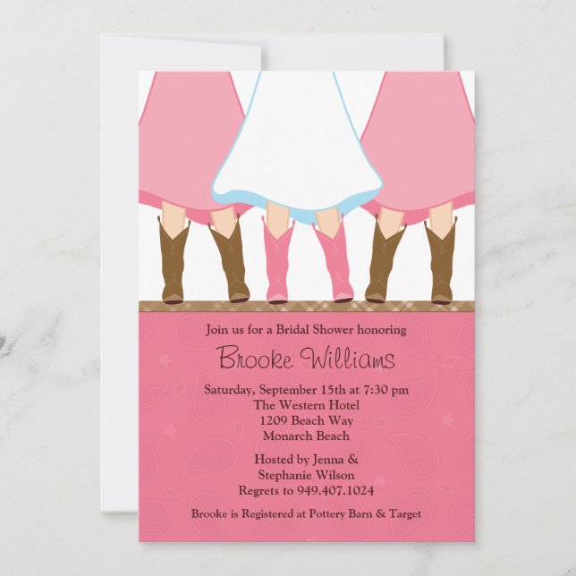 Western Boots Bridal Shower Invitation (Front)
