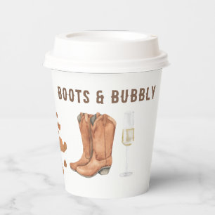 Western Boots & Bubbly Bridal shower  Paper Cups
