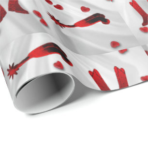 Western Boots Spurs and Hearts Wrapping Paper