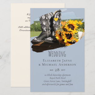 Western Boots Sunflowers Rustic Wedding