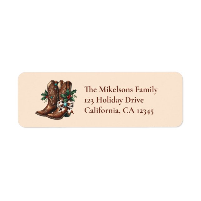 Western Bow & Boots Christmas  (Devant)