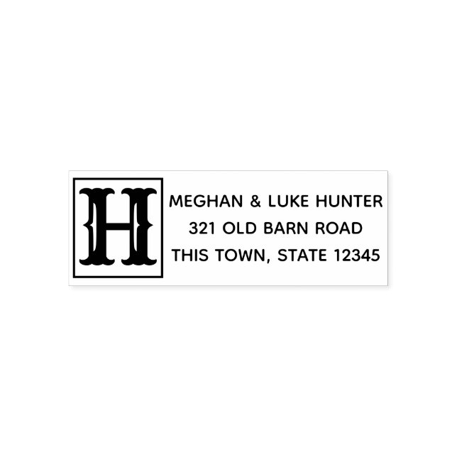 Western Brand Monogram Self-inking Stamp (Design)