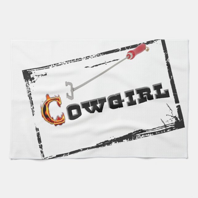 Western "Branded Cowgirl" Kitchen Towels (Horizontal)