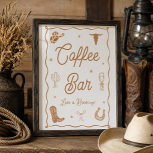 Western Bridal Shower Coffee Bar Poster