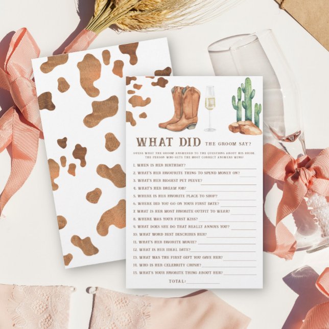 Western Bridal shower What did the groom say  (Creator Uploaded)