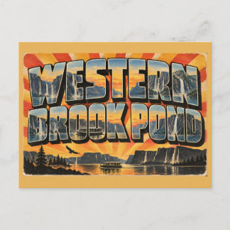 Western Brook Pond NL Fjord Boat Tour Art Postcard