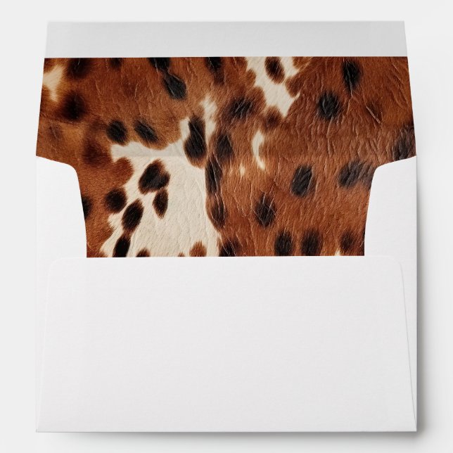 Western Brown Black Cowboy Cowhide Envelope (Back (Bottom))