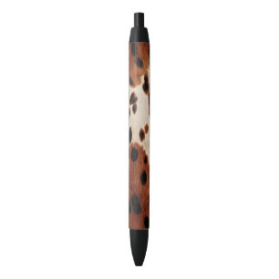 Western Brown Black Cowboy Cowhide Ink Pen