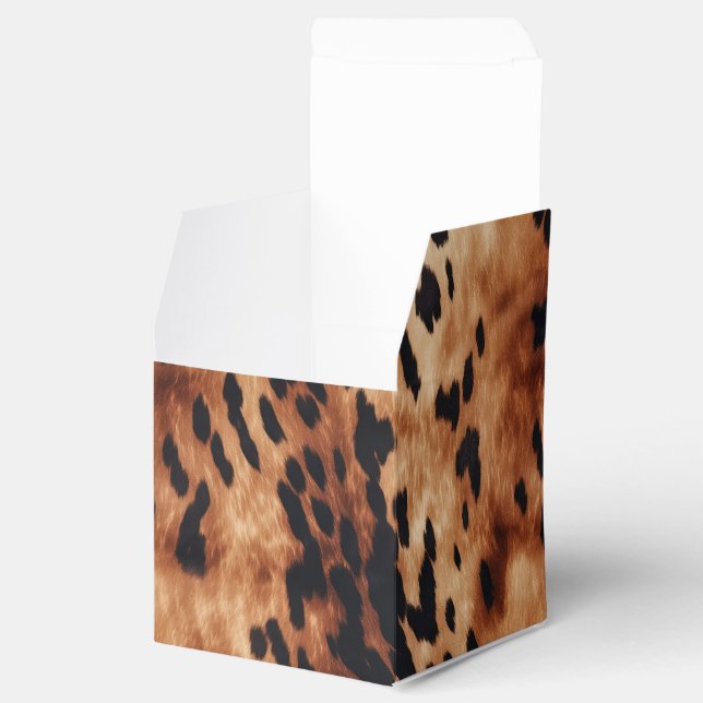 Western Brown Black Cowhide Animal Favor Box (Opened)
