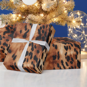 Western Brown Black Cowhide Animal Wrapping Paper