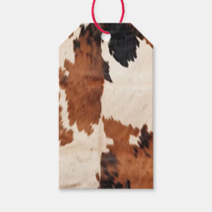 Western Brown Black White Cowhide Gift Tags
