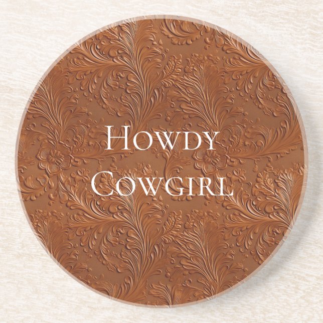 Western Brown Bohemian Art Coaster (Front)