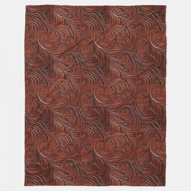 Western Brown Bohemian Art Fleece Blanket (Front)