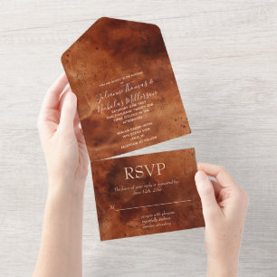 Western Brown Brown All In One Invitation