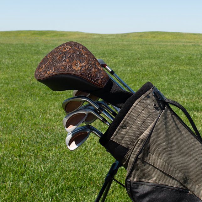 Western Brown Cowgirl Bohemian Floral Golf Head Cover (In Situ)