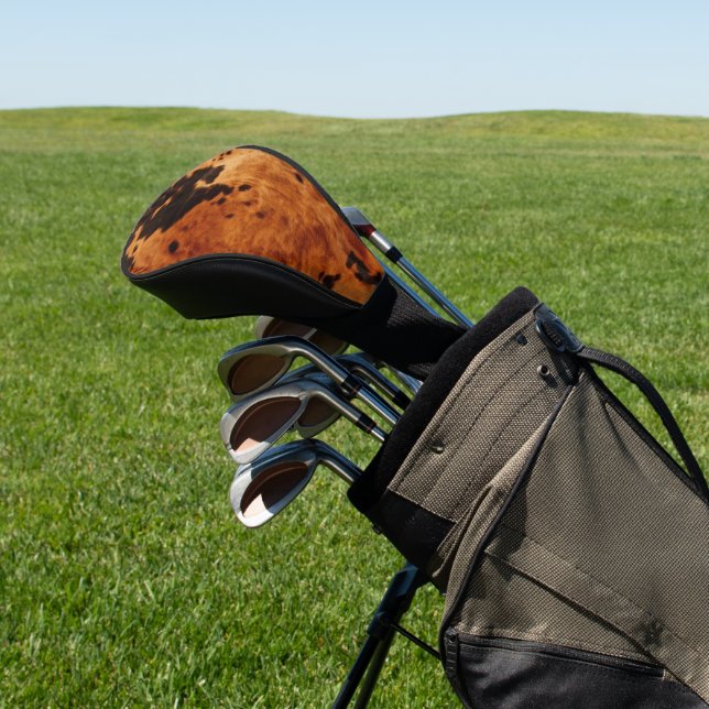 Western Brown Cowhide Golf Head Cover (In Situ)