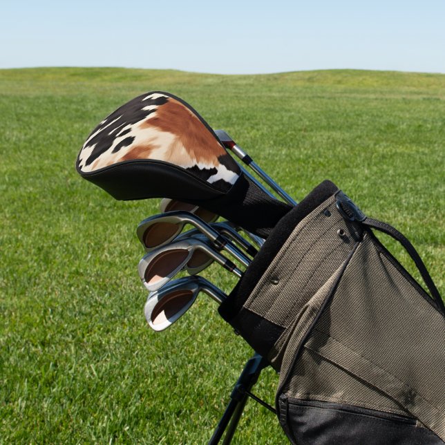 Western Brown Cream Animal Cowhide Golf Head Cover (In Situ)