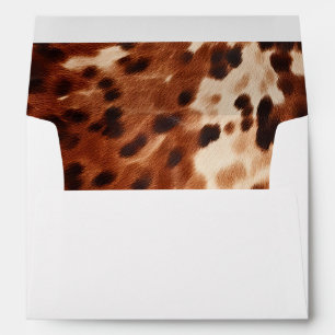 Western Brown Cream Cowboy Cowhide Envelope
