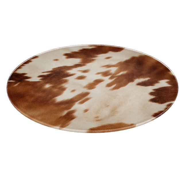 Western Brown Cream Cowhide Cutting Board (Corner)