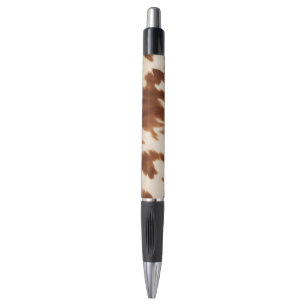 Western Brown Cream Cowhide Pen