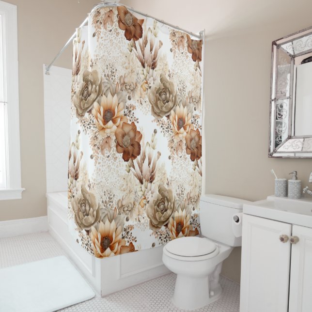 Western Brown Cream Southwest Floral (In Situ)