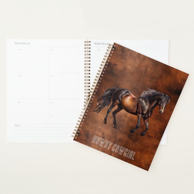 Western Brown Horse Cowboy Cowgirl Planner (Display)