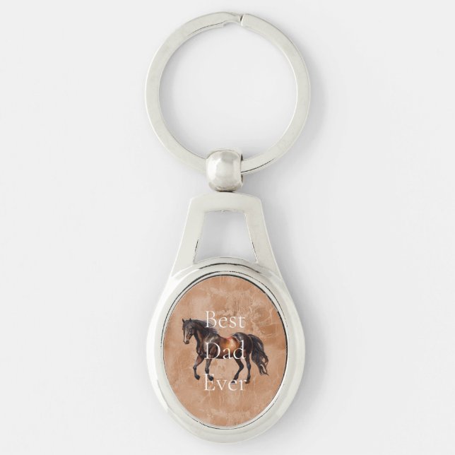 Western Brown Horse  Keychain (Front)