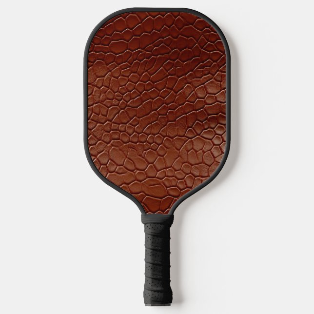 Western Brown Leather Look Animal Pickleball Paddle (Front)
