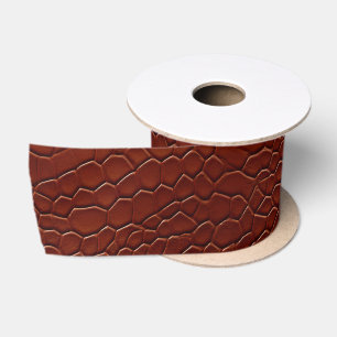 Western Brown Leather Look Animal Satin Ribbon