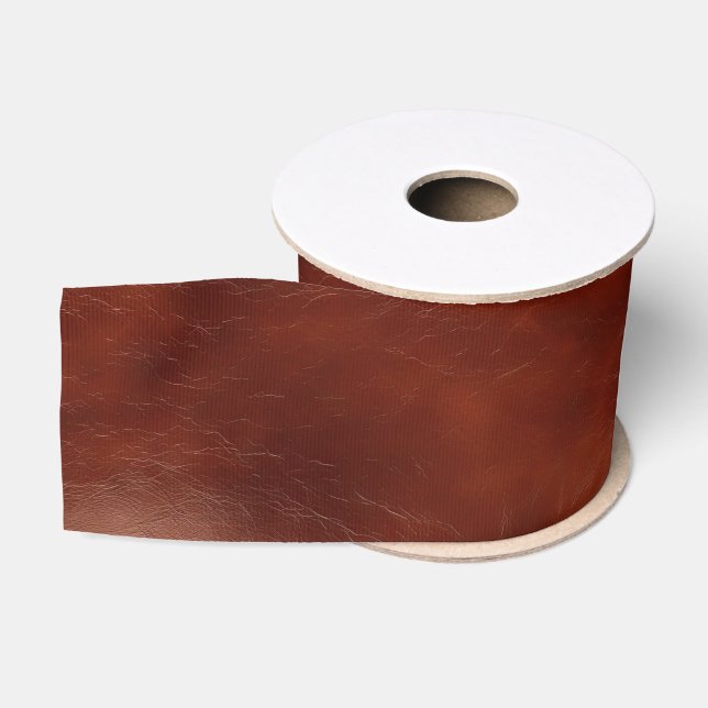 Western Brown Leather Look  Grosgrain Ribbon (Spool)