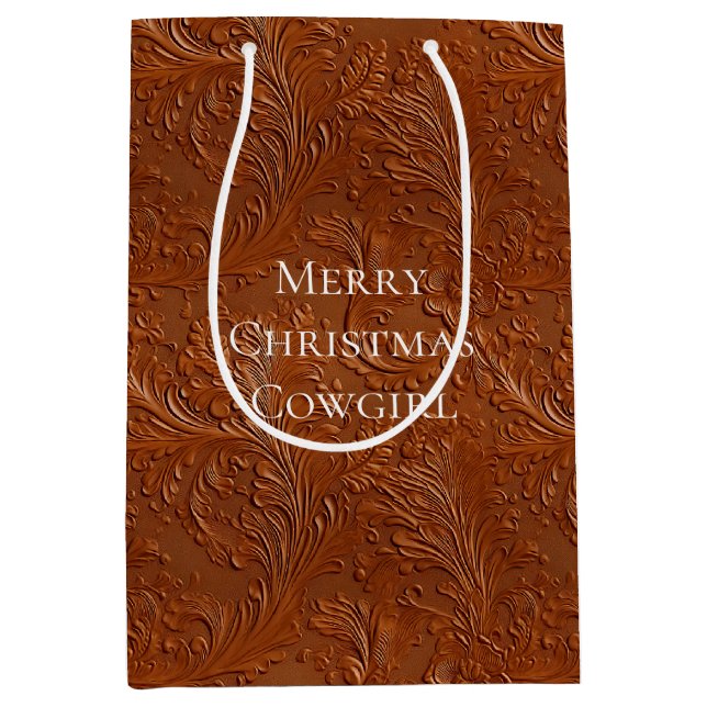 Western Brown Tan Bohemian Art Medium Gift Bag (Front)