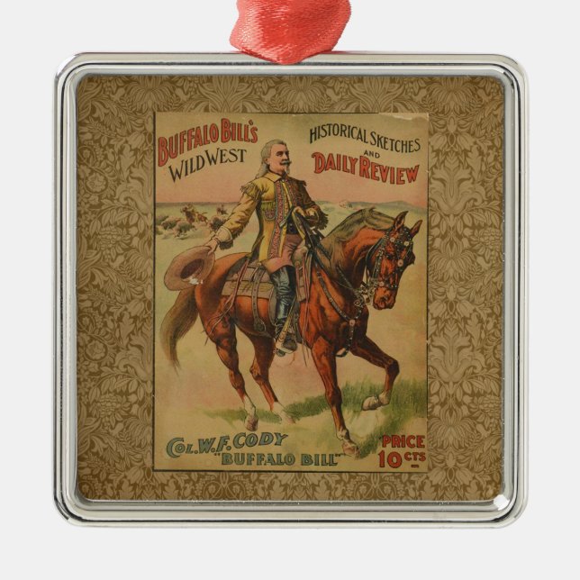 Western Buffalo Bill Wild West Metal Ornament (Front)