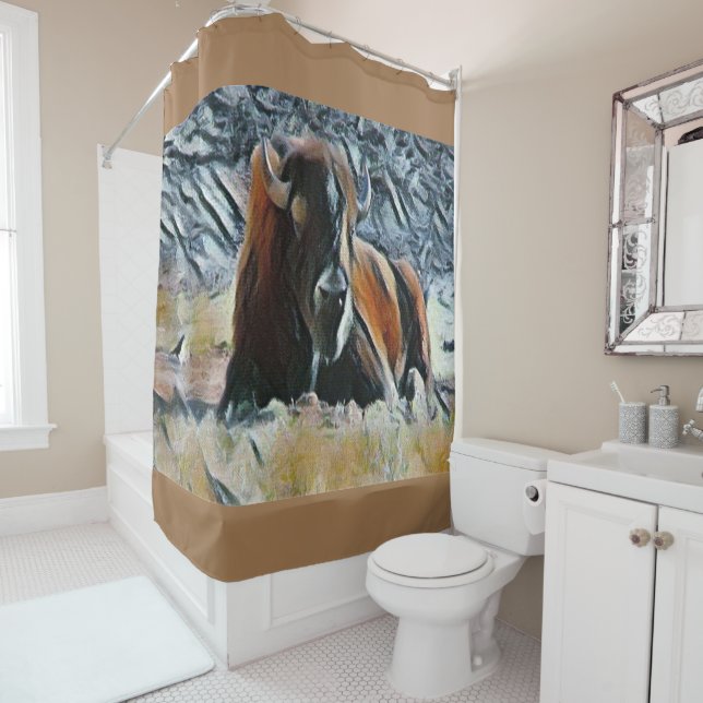 Western Buffalo Design Home Decor Bathroom (In Situ)