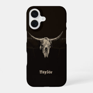 Western Bull Skull Country Cowboy Rustic Vintage iPhone 16 Case