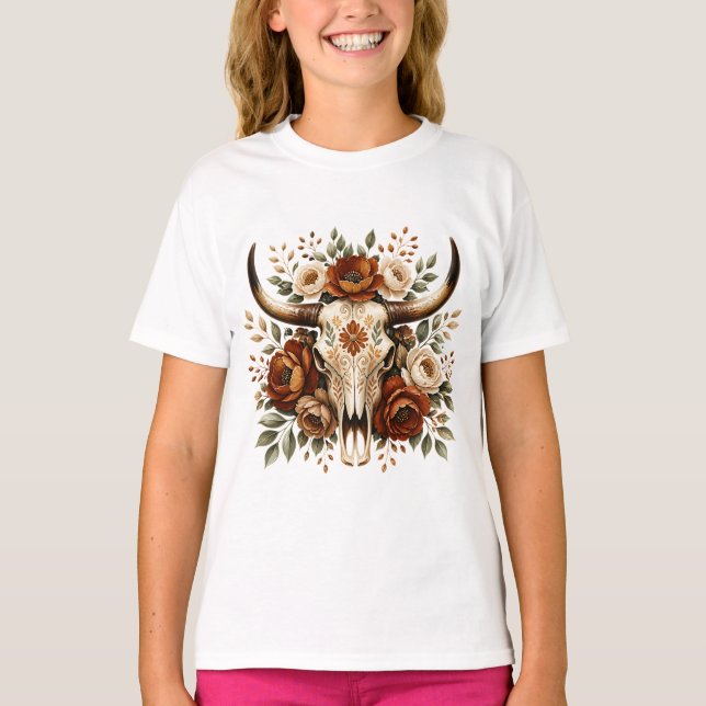 Western Bull Skull T-Shirt (Front)