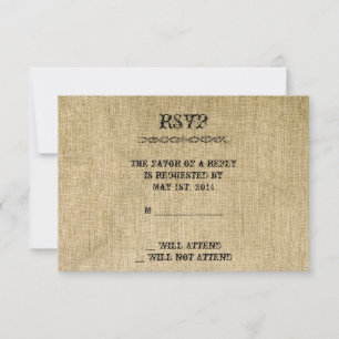 Western Burlap Response Card