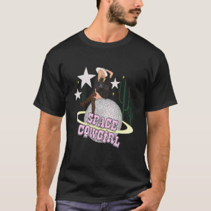 Western Cactus Rodeo Horse Girl Space Cowgirl T-Shirt