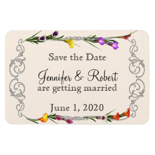 Western Calla Lily Posh Wedding Save the Date Magnet
