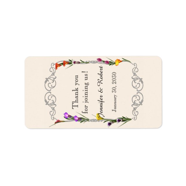 Western Calla Lily Wedding Lip Balm Label (Front)