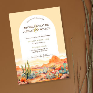 Western Canyon Mexican Cactus Desert Boho Invitation