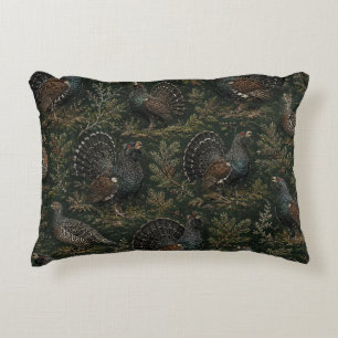 Western capercaillie Illustration Accent Pillow