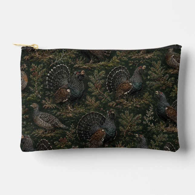 Western capercaillie Illustration Accessory Pouch (Front)