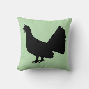 Western capercaillie throw pillow